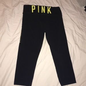 Victoria Secret PINK XS black cropped leggings